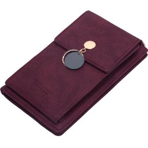 Women Leather Shoulder Wallet Phone bag Case Female Multifunction Coin Purse( Wine Red)