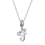 S925 Sterling Silver 26 English Letter Pendant DIY Bracelet Necklace Accessories  Style:F