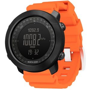 NORTH EDGE Multi-function Waterproof Outdoor Sports Electronic Smart Watch  Support Humidity Measurement / Weather Forecast / Speed Measurement  Style:Silicone Strap(Orange)