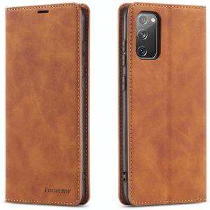 For Samsung Galaxy S20 FE Forwenw Dream Series Magnetic Oil Edge Horizontal Flip Leather Case with Holder & Card Slot & Photo Frame & Wallet(Brown)