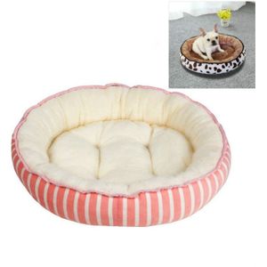 Thickened Autumn and Winter Oval Universal Warm Pet Cat Dog Bed  Size:M(Pink)