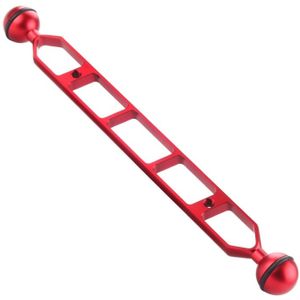 PULUZ 11.0 inch 27.9cm Aluminum Alloy Dual Balls Arm for Underwater Torch / Video Light(Red)