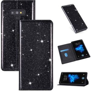 For Samsung Galaxy Note 9 Ultrathin Glitter Magnetic Horizontal Flip Leather Case with Holder & Card Slots(Black)