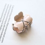 Fashion Women Hair Claw Elegant Mini Simple Colorful Bun Hair Accessories(Beige )