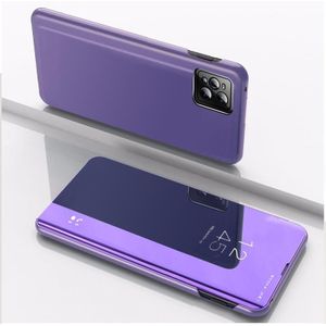 For OPPO Find X3 / Find X3 Pro Plated Mirror Horizontal Flip Leather Case with Holder(Purple Blue)