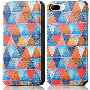 Colorful Magnetic Horizontal Flip PU Leather Case with Holder & Card Slot & Wallet For iPhone 8 Plus / 7 Plus(Rhombus Mandala)