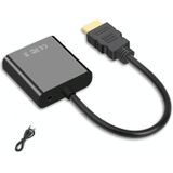 2 PCS Jasoz 1080P HDMI To VGA Converter Oxygen-Free Copper Core  Colour: With Audio (Black)