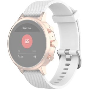 18mm Texture Silicone Wrist Strap Watch Band for Fossil Female Sport / Charter HR / Gen 4 Q Venture HR (White)