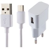 5V 2.1A Intelligent Identification USB Charger with 1m USB to USB-C / Type-C Charging Cable  EU Plug  For Galaxy S8 & S8 + / LG G6 / Huawei P10 & P10 Plus / Xiaomi Mi 6 & Max 2 and other Smartphones(White)
