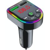 F5 Car FM Transmitter Bluetooth Hands-Free MP3 Music Player Colorful Atmosphere Light
