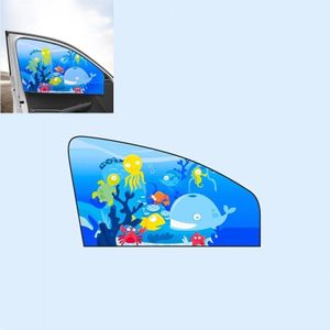 Car Cartoon Magnetic Sunshade Sunscreen Telescopic Collapsible Sunshield  Size:Driving(Underwater World)