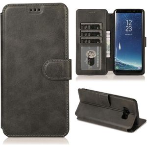 For Samsung Galaxy S8 Plus Calf Texture Magnetic Buckle Horizontal Flip Leather Case with Holder & Card Slots & Wallet & Photo Frame(Black)