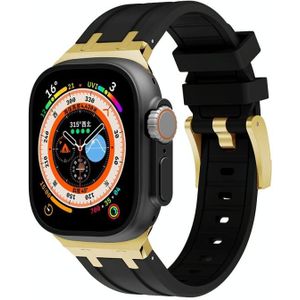 AP siliconen horlogeband voor Apple Watch Ultra 49 mm (goud zwart)