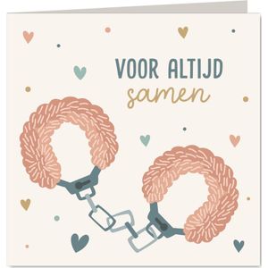 Valentijnskaart met fluffy handboeien