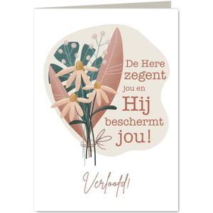 Felicitatiekaart met bloemen voor een verloving