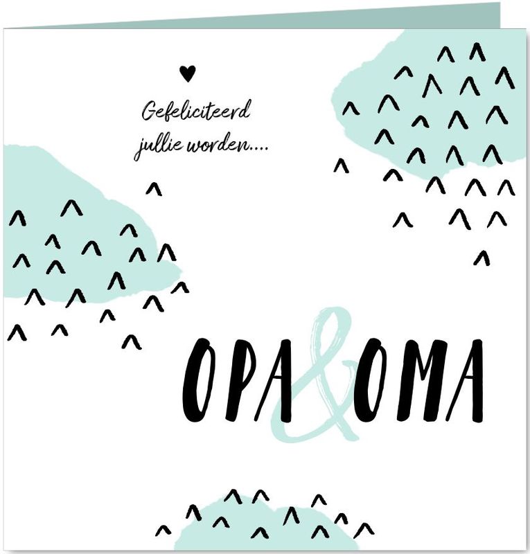Felicitatiekaart opa en oma hip trendy mint foto