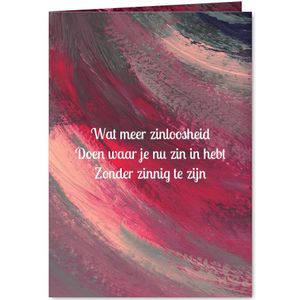 Kunstkaart met gedicht over zingeving