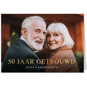 Klassieke uitnodiging gouden jubileum met grote foto