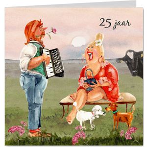 Felicitatiekaart huwelijksjubileum met accordeon