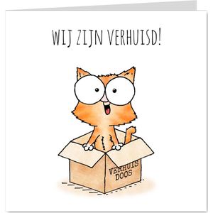 Verhuiskaart - kitten in verhuisdoos