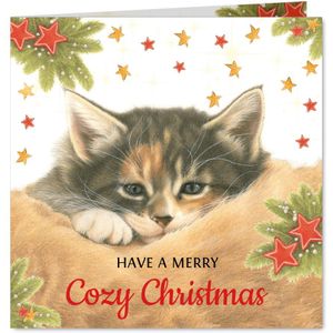 Kattenkerstkaart Have a Cozy Christmas
