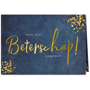 Beterschapskaart voor een man donkerblauw met goud