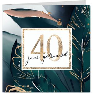 40 jarig huwelijk uitnodiging groen watercolor blad