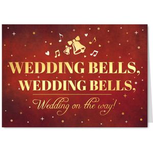 Grappige Save the Date kerstkaart Weddingbells on the way