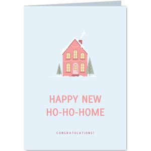 Grappige felicitatiekaart happy new ho ho home