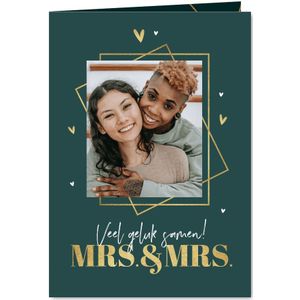 Felicitatiekaart silhouet huwelijk gay mrs and mrs grafisch