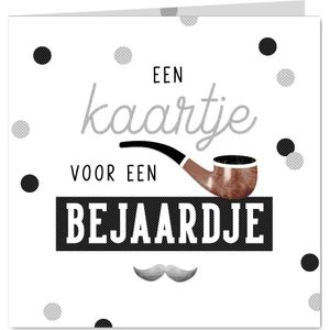 Verjaardagskaart man humor oud bejaard pijp confetti