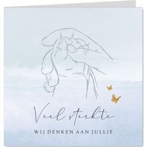 Stijlvolle sterkte kaart kinderhand lijntekening watercolor