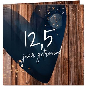 12,5 jaar getrouwd uitnodiging met hout look