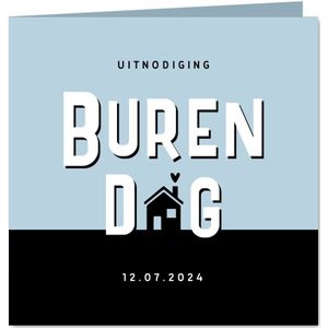 Uitnodiging burendag buurtfeest huisjes bbq party