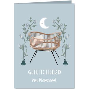 Prachtige felicitatiekaart geboorte kleinzoon