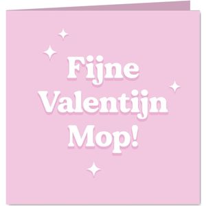 Trendy roze valentijnskaart mop met sterren typografisch