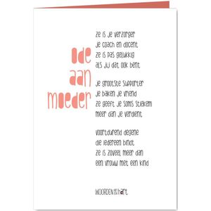 Moederdag kaart gedicht ode aan moeder