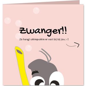 Grappige felicitatiekaart voor zwangerschap vriendin