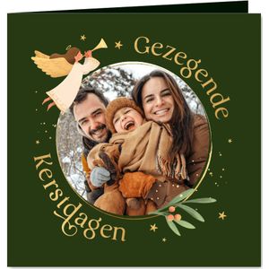 Christelijke kerstkaart engel gezegende kerstdagen foto duif