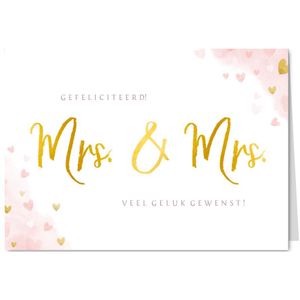 Felicitatiekaart huwelijk 2 vrouwen - Mrs & Mrs