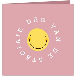 Bedankkaart dag van de stagiair smiley roze