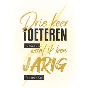 Raambord verjaardag drie keer toeteren
