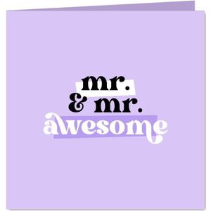 Felicitatiekaart mr. & mr. awesome paars