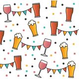 Verjaardagskaart happy birthday bier wijn cola slingers