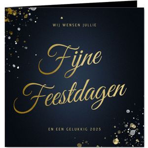 Zakelijke kerstkaart Fijne Feestdagen klassiek met sterren