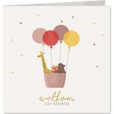 Felicitatiekaart geboorte baby in ballon
