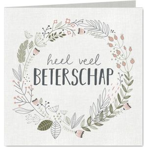 Beterschapskaart - Moderne bloemenkrans