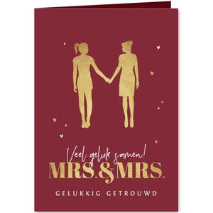 Felicitatiekaart huwelijk gay mrs and mrs silhouet vrouwen