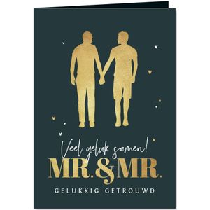 Felicitatiekaart huwelijk homo gay mr and mr silhouet