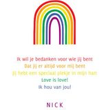 Liefde kaart love is love regenboogkleuren